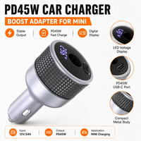 Charger Mobil Cepat USB-C PD 105W OEM Pabrik dengan Voltmeter Digital dan Soket Pemantik Rokok untuk Truk, RV, dan Adaptor Daya Otomotif