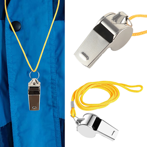 Sifflet de sport durable en acier inoxydable avec son clair et fort et cordon pour entraîneurs, arbitres, sauveteurs, logo personnalisé - Product Image 6