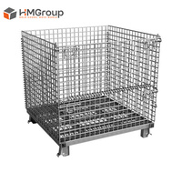 Conteneur de stockage en fil métallique pliable et empilable, robuste, en acier, pour entrepôt, personnalisable