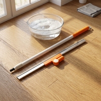 CLEANIFY Balai raclette professionnel extra-long en métal extensible avec lame en caoutchouc TPR antistatique 2-en-1 pour vitres et carrelages