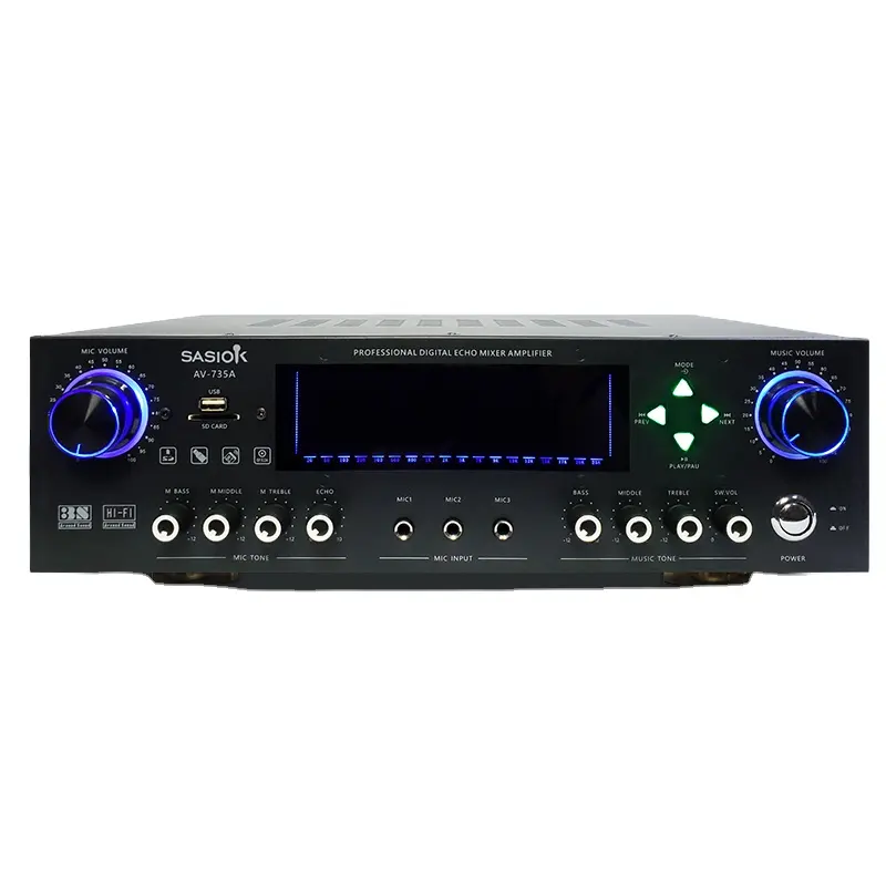 AV-735A 6(5.1) kanallar güç alıcıları ve amplifikatörler mikser hifi stereo ses üretimi profesyonel amplifikatör