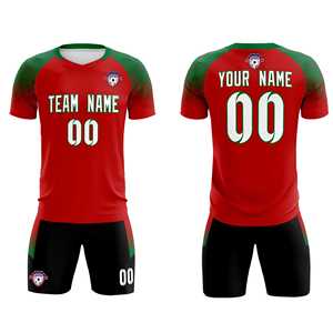 Ensembles d'entraînement de football classiques rouges personnalisés pour adultes/enfants - Product Image 2