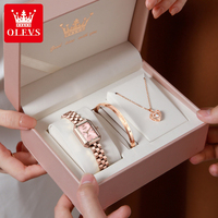 Montre à quartz OLEVS 5690 pour femme, élégante et mignonne, bracelet en acier inoxydable, étanche, simple, en stock, montre-bracelet décontractée
