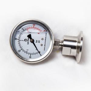 مقياس ثلاثي المشبك بسعر منخفض مقياس ضغط صحي 0-6 بار مقياس الفولاذ المقاوم للصدأ - Product Image 4