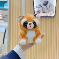 Porte-clés en peluche petit raton laveur mignon et moelleux, pendentif de sac en peluche douce, adorable poupée de dessin animé, breloque de sac à dos, cadeau pour filles