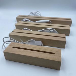 Wholesale Wooden Lamp Stand Holder Base <b>LED</b> Night Table <b>Light</b> <b>USB</b> Wood Base - Product Image 3