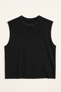 Canotta Senza Maniche Nera e Beige per Bambini e Ragazzi - Magliette Casual da Muscolo per Bambini - Product Image 4