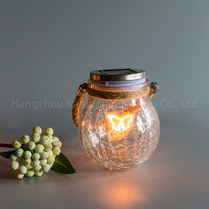 Nouveau papillon lune coeur amour à l'intérieur simulé fissure boule bocal en verre suspendu panneau solaire lumière de <span class=keywords><strong>jardin</strong></span> - Product Image 4