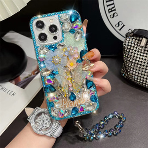 เคสเพชรแวววาวลายดอกไม้ที่สวยงามสำหรับ iPhone 16 PRO MAX 15 14 13เคสพลอยเทียมสำหรับ XR XS MAX 8 <span class=keywords><strong>7</strong></span>ฝาหลัง - Product Image 5