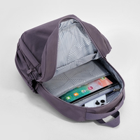 Sac à dos pour femme en nylon résistant à l'eau, style streetwear, léger, grande capacité, pour les voyages, les étudiants, bretelles réglables, compartiment pour ordinateur portable