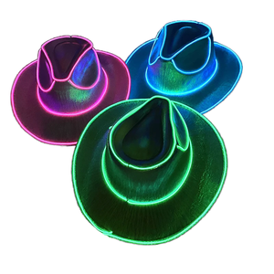 Phong cách phương Tây EVA mũ cao bồi cho nam giới và phụ nữ đầy màu sắc LED cầu vồng ánh sáng ba chiều óng ánh màu Hồng Lễ hội bên mũ - Product Image 3
