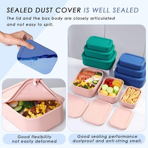 a microonde Freezer sicuro in Silicone contenitori per alimenti Set di 3 Bento in Silicone scatola per il pranzo con coperchi - Product Image 5