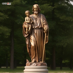 Estatua DE LA Sagrada Familia católica de Praga personalizada, estatua religiosa grande de latón metálico, estatua de bronce de José y María con el bebé Jesús - Product Image 4