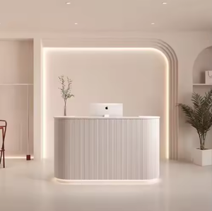 2025 New Best Selling Custom Reception <b>Desk</b> Beauty Salon Counter <b>Small</b> Reception Table Nail Salon Circular Reception <b>Desk</b> - Product Image 1