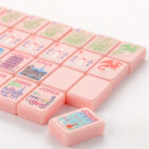 2026 Luxe 160 Pièces de Mahjong Américain en Acrylique Rose, Gravées en Jade, à Couche Unique, Durables, Écologiques, pour Fêtes, Cadeau Élégant - Product Image 3