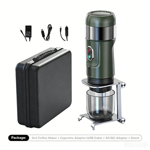 Machine à café <span class=keywords><strong>expresso</strong></span> électrique portable - Mini compacte sans fil avec contrôle de température, facile à nettoyer pour voiture, extérieur, camping, maison - Product Image 1