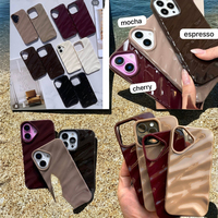 Coque de téléphone en TPU antichoc pour iPhone 16 15 14 13 Pro Max Wave Pattern Design Coque de téléphone portable unie dans un sac OPP