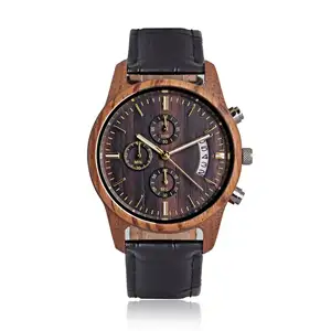 Wooden Watch Men Relogio Masculino Wood Metal Strap Chronograph Date Quartz Watches Luxury Versatile Timepieces