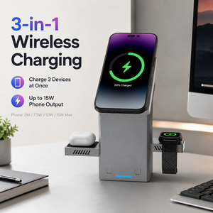 <span class=keywords><strong>Chargeur</strong></span> sans fil magnétique pliable 3-en-1 innovant 15W en plastique pour Apple Watch <span class=keywords><strong>iPhone</strong></span> 16 Pro Max 15 14 <span class=keywords><strong>13</strong></span> - Product Image 3