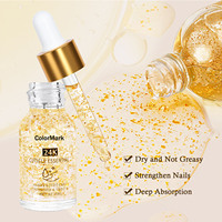 Huile pour cuticules naturelle 24k avec vitamine E et huile de graines de fruits, parfum fruité revitalisant, flacon compte-gouttes de 15 ml pour les soins des ongles en salon