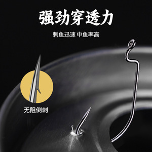 Crochet de manivelle n° Acier à haute teneur en carbone pour la pêche au bar en eau douce, utilisation en lac, sac de 6 pièces - Product Image 5