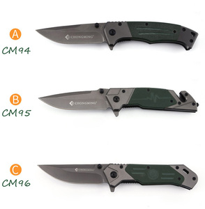 سكين بوشن للبيع بالجملة بمقبض أخضر من مادة <span class=keywords><strong>G10</strong></span>، سكين جيب قابل للطي للبقاء على قيد الحياة في الهواء الطلق والتخييم، مصنوع يدويًا مع شعار معدني مخصص - Product Image 6