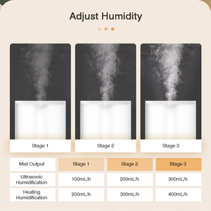 Umidificador de Ar Ultrassônico Inteligente Elétrico Doméstico com Tanque de Água Transparente Branco RUNAL OEM com Tuya Wifi - Product Image 4
