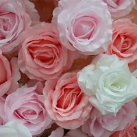 Arreglo Floral de Rosas Rosadas de Seda Hecho a Mano en 5D, Decoración de Fondo para Bodas, Eventos, Fiestas, Mesa, Sofá