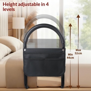 Barandillas Laterales en Forma de L Negras MK01022 <span class=keywords><strong>para</strong></span> Camas de Ancianos, Ajustables en Altura, de Seguridad, 34x6x43cm - Product Image 3
