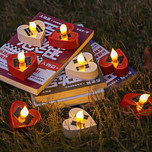 <span class=keywords><strong>Bougie</strong></span> <span class=keywords><strong>solaire</strong></span> en forme de petit coeur LED chauffe-plat <span class=keywords><strong>bougie</strong></span> électrique sans flamme pour la Saint-Valentin éclairage de décoration de mariage - Product Image 3