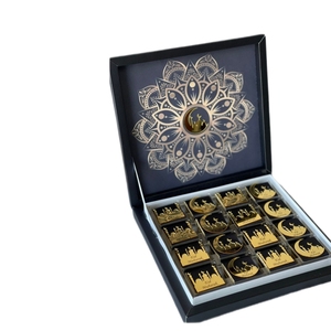 Chất lượng cao vàng dập EID <span class=keywords><strong>AL</strong></span> fitr Hộp quà tặng sang trọng dập nổi ăn vặt sô cô la trà cà phê Gói sản phẩm - Product Image 3