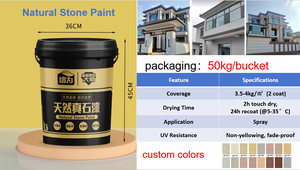 Waterdichte marmeren steenverf voor buiten, natuurlijke granieten afdichtingsverf voor buitenmuren, gestructureerde spuitverf - Product Image 2