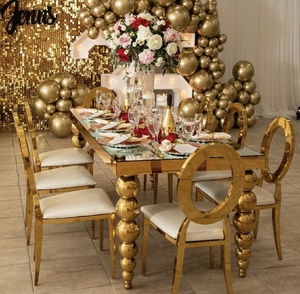 Vendita calda <span class=keywords><strong>reale</strong></span> rettangolo in acciaio inox specchio in vetro tavolo di nozze - Product Image 1