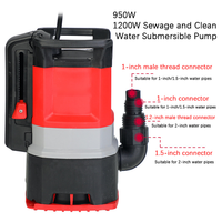 Pompe de vidange submersible QY haute pression 950W 220V 14m³/h entièrement automatique pour maison et garage, moteur en acier inoxydable, câble de 6m, faible aspiration