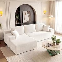 Canapé modulaire sectionnel en L extra large et profond sans cadre avec chaise longue inclinable et housse lavable pour loft