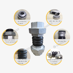 Raccord fileté forgé galvanisé haute pression à double sphère avec joint d'expansion en caoutchouc, résistant aux produits chimiques et à la corrosion - Product Image 3
