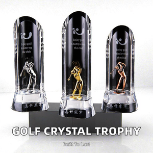 Troféus de Golfe Personalizados em Cristal Óptico K9 para Atacado – Melhores Prêmios em Branco para Vencedores e Lembranças de Golfe - Product Image 5