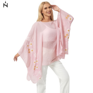 Suéter bordado con margaritas de 135x140 cm, cubre ambos lados, top de traje de baño - Product Image 2