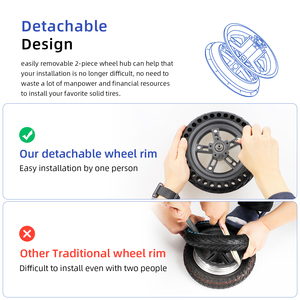 Moyeu de roue arrière fendu ULIP 8,5 pouces en alliage d'aluminium pour trottinette électrique M365 1S Mi3 Lite, kit moyeu de pneu plein - Product Image 6