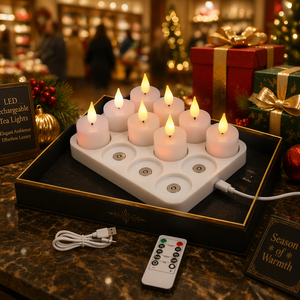 Bougies <span class=keywords><strong>LED</strong></span> rechargeables haut de gamme avec télécommande et minuterie, effet de flamme vacillante 3D, pour les boutiques de cadeaux et les commerces de détail - Product Image 1