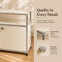Buffet moderne minimaliste écologique avec étagères en verre, structure en acier inoxydable, 2 tiroirs, 2 compartiments, salon, salle à manger