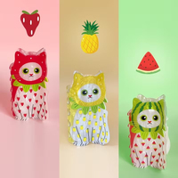 Barrettes à cheveux en acrylique motif chaton fruits tropicaux, finition mate, antidérapantes, maintien solide pour femmes et adolescentes, bord lisse, design sans plis