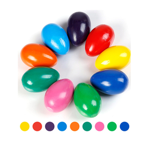 9色非毒性卵型パームグリップクレヨンセット幼児および子供のための洗えるペイント - Product Image 6