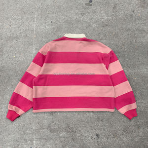 Maglietta da uomo con stampa a righe di <span class=keywords><strong>cotone</strong></span> francese stile Streetwear personalizzato a blocchi di colore a <span class=keywords><strong>manica</strong></span> <span class=keywords><strong>lunga</strong></span> - Product Image 2