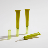 Tube applicateur vide en plastique pour crème contour des yeux, avec applicateur à bille unique et long applicateur à rouleau en acier pour massage