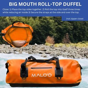 Muestra gratuita de la bolsa impermeable DryLarge, bolsa de lona resistente para pesca con cierre enrollable, correas y asas duraderas, para kayak y paddleboarding - Product Image 5