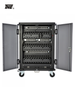 Chariot de recharge intelligent CA certifié UL à 36 emplacements pour ordinateurs portables, avec roues et plateaux coulissants, armoire de recharge sécurisée pour l'éducation scolaire