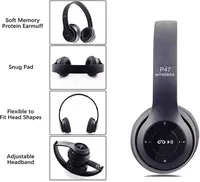 Casque sans fil pas cher avec microphone, casque pliable, son basse HiFi, musique stéréo, écouteurs pour smartphones, TV, jeux