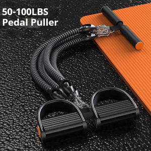 Set di Corde Elastiche Multifunzione <span class=keywords><strong>con</strong></span> Pedale di Resistenza Regolabile 50-100 libbre, per <span class=keywords><strong>Esercizi</strong></span> Addominali a Casa - Product Image 1