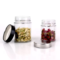 Pot en verre 120ml 220ml 330ml 400ml 580ml à large ouverture et parois droites pour le stockage alimentaire (épices, miel, confiture) avec couvercle hermétique